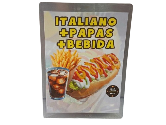 Italiano mas Papas mas Bebida